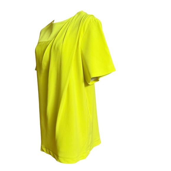 Alexander Wang Draped T-Shirt in Yellow Size 8 Short Sleeves Zipper on Shoulder - Picture 8 of 11
